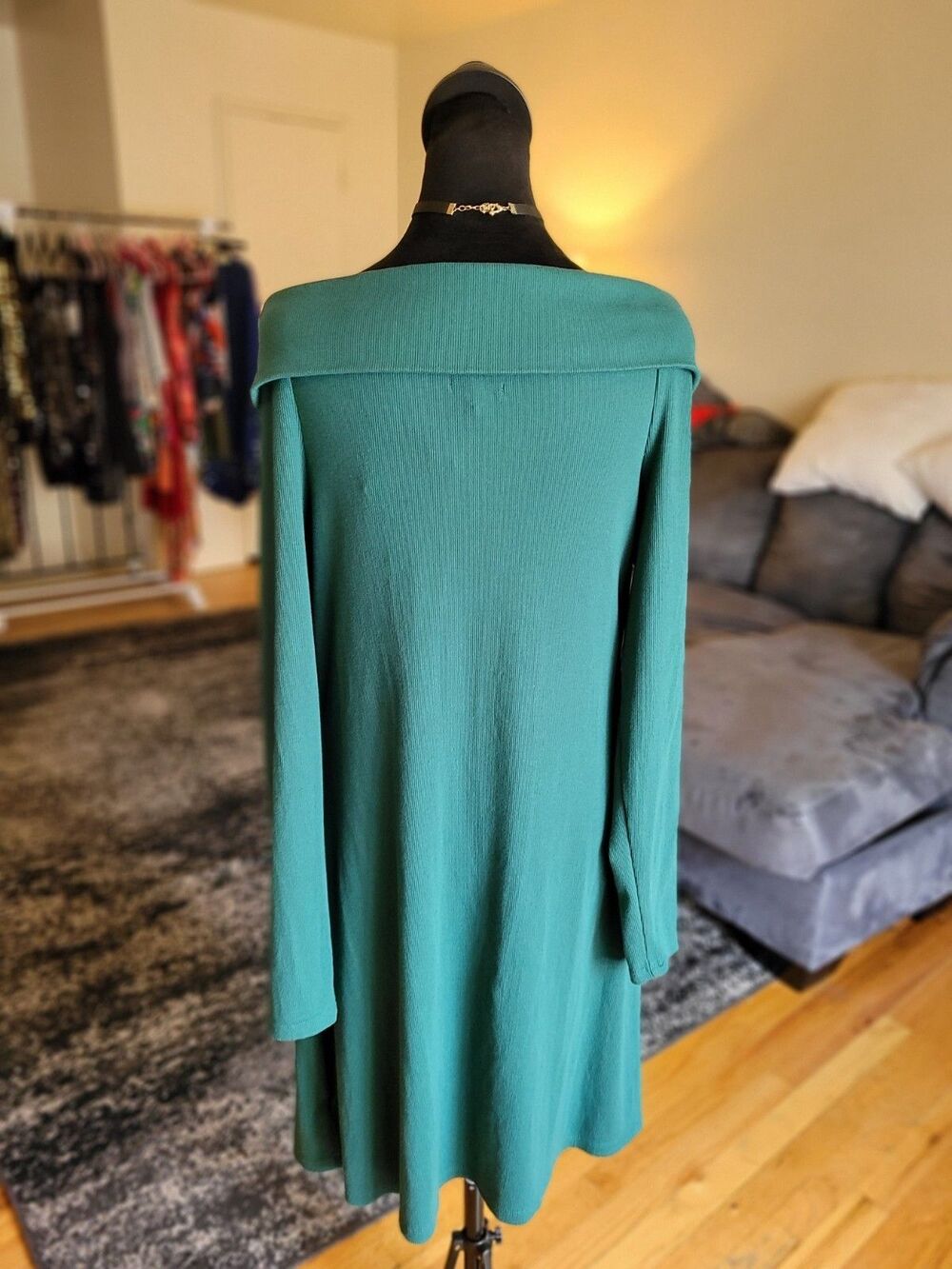 Wild Fable Off The Shoulder Green Dress XXL Women's Long Sleeve NWT New - Picture 5 of 12